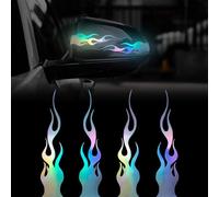 BDEPSTR 2 Paires Autocollants, Autocollant Pour Voiture En Forme De Flamme, Pour Voiture Camion Suv VéHicules Tout-Terrain Skateboard, Effet RéFléChissant