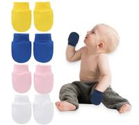 BDEPSTR 4 Paires Moufle Bebe Naissance, Tout-Petit Enfant Mitaines Anti-Rayures Gants en Coton Unisexe pour 0-6 Mois Bébé Garçons Filles, Gants Nouveau-Nés Gants D'Hiver En Coton Gants