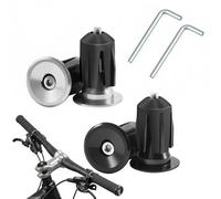 BDEPSTR Bouchon de Cintre Vélo, 2 Paires Embouts de Guidon Expansion en Alliage d'Aluminium avec llen, Capuchons de Protection pour VTT et Vélo de Route, Noir et Argent