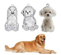 BDEPSTR Lot de 3 Boîtes Souvenirs pour Poils de Chien Pendentif Mémorial Teddy Bichon et Golden Retriever Accessoire de Rangement Porte-Clés Commémoratif pour Amoureux des Animaux