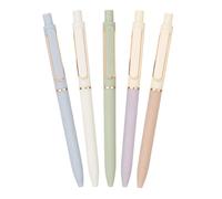 Bdfgh Morandi Lot de 5 stylos à encre gel rétractables à séchage rapide Pointe fine pour journal intime, prise de notes, fournitures scolaires et de bureau Morandi (5, blanc, bleu, vert, violet, gris)