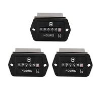 Bdfhjln 3X Compteur Horaire Mécanique DC10V-80V - Compteur Horaire pour Moteur-Générateur Bateau Automobiles Motorcross Moteur Camion Tracteur
