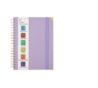 BDFJEDS Cahiers à Spirales Cahier à spirale, ligne, sangle, horaires, bloc-notes, bureau(B5-Purple)