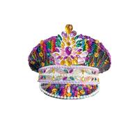 BDFJEDS Chapeau de capitaine Mardi Gras coloré à paillettes, strass for carnaval, accessoires Festivals Rave et chapeau fête for femme