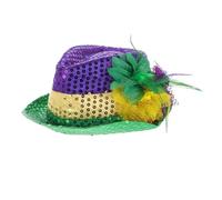 BDFJEDS Chapeau Mardi Gras carnaval Jazz seau chapeau or violet vert tenue de for hommes accessoire Costume fête Festive