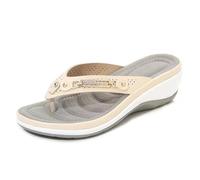 BDFJEDS Chaussons for femmes, chaussures antidérapantes, sandales de plage, vêtements d'extérieur for, bout ouvert(Beige,38)