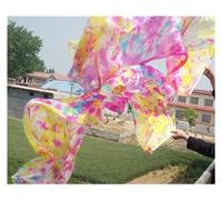 BDFJEDS Éventail Professionnel en Soie for Danse du Ventre, Voile à Fleurs Noires, Fond Vert, Longs éventails Multi-Tailles(Grey,150cm)