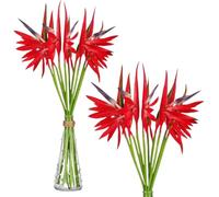BDFJEDS Fleur Artificielle Plante Artificielle Oiseau du Paradis, 10 pièces, 22 Pouces, for la Maison, Le Jardin, Bureau, décoration de Mariage(Red)