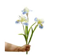 BDFJEDS Fleurs d'iris artificielles Simples de 21.7 Pouces, for la Maison, Mariage, décoration Murale Florale, Arrangement, Affichage, Photographie d'accent(Blue)