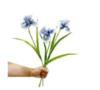 BDFJEDS Fleurs d'iris artificielles Simples de 21.7 Pouces, for la Maison, Mariage, décoration Murale Florale, Arrangement, Affichage, Photographie d'accent(Dark Blue)