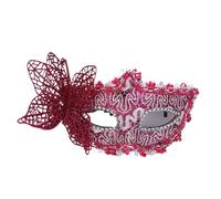 BDFJEDS Masque à Plumes Masque for les yeux en plumes, mascarade, princesse, demi-masque, garde, applique dentelle(Rose red)