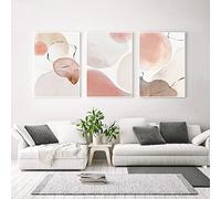 BDHcdfAJGf Abstrait Rose Aquarelle Tons Toile tableau Peintures Lignes Dorées Affiches Nordique Murale Art Tableaux Sur Toile tableau Salon Decoration 50x70cmx3 Sans Cadre