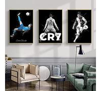 BDHcdfAJGf Cristiano Ronaldo Murale Art Football Star Affiches et Gravures Artiste Sportif Toile tableau Peinture Murale Tableaux Salon Decoration de La Maison 40x60cmx3 Sans Cadre
