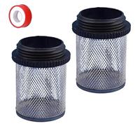 BDHDHWEFE 2 PCS 304 Stainless Steel Garden Hose Screen Filter, Inlet Suction Strainer, Inlet Strainer Filter for Garden Irrigation, Water Drainage, Aquariums(Black,1.5")