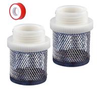 BDHDHWEFE 2 PCS 304 Stainless Steel Garden Hose Screen Filter, Inlet Suction Strainer, Inlet Strainer Filter for Garden Irrigation, Water Drainage, Aquariums(White,1.5")