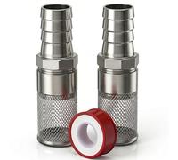 BDHDHWEFE Ensemble de filtres for Tuyau d'arrosage en Acier Inoxydable 304, 2 pièces, avec raccords barbelés, crépine d'aspiration d'entrée de Pompe à Eau for l'irrigation(1.2"-38mm)