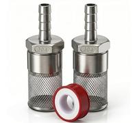 BDHDHWEFE Ensemble de filtres for Tuyau d'arrosage en Acier Inoxydable 304, 2 pièces, avec raccords barbelés, crépine d'aspiration d'entrée de Pompe à Eau for l'irrigation(3/4"-12mm)