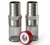BDHDHWEFE Ensemble de filtres for Tuyau d'arrosage en Acier Inoxydable 304, 2 pièces, avec raccords barbelés, crépine d'aspiration d'entrée de Pompe à Eau for l'irrigation(1.5"-50mm)