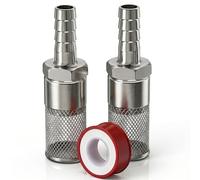 BDHDHWEFE Ensemble de filtres for Tuyau d'arrosage en Acier Inoxydable 304, 2 pièces, avec raccords barbelés, crépine d'aspiration d'entrée de Pompe à Eau for l'irrigation(1/2"-12mm)