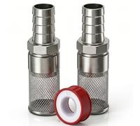 BDHDHWEFE Ensemble de filtres for Tuyau d'arrosage en Acier Inoxydable 304, 2 pièces, avec raccords barbelés, crépine d'aspiration d'entrée de Pompe à Eau for l'irrigation(1.2"-33mm)