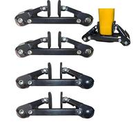 BDHDHWEFE Lot de 4 roulettes déménagement robustes et verrouillables, roues silencieuses en caoutchouc à profil bas 2 cm, capacité 454 kg, pince pieds meubles bureau ou maison(Large)