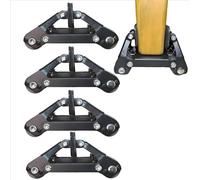 BDHDHWEFE Lot de 4 roulettes déménagement robustes et verrouillables, roues silencieuses en caoutchouc à profil bas 2 cm, capacité 454 kg, pince pieds meubles bureau ou maison(Small)