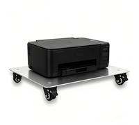 BDHDHWEFE Support d'imprimante sous Bureau 360° en Acier Inoxydable avec roulettes verrouillables, étagère Robuste, Support Mobile for photocopieur et PC for à Domicile(14.8"x7.9")