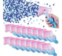 BDHYYM 20 canons à confettis pour révélation du sexe Bleu,ensemble de pistolets à confettis,pour annonce du sexe,fournitures de fête de révélation du sexe de bébé garçon fille,fête prénatale (Bleu)