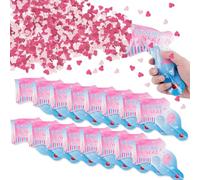BDHYYM 20 canons à confettis pour révélation du sexe Rose,ensemble de pistolets à confettis,biodégradable,pour annonce du sexe,fournitures de fête de révélation du sexe de bébé garçon fille (Rose)
