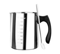 BDHYYM Casserole de cire graduée de 900 ml avec cuillère en métal et poignée ABS résistante à la chaleur pour faire fondre des bougies pour la fabrication de bougies