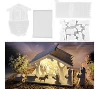 BDHYYM Moule de Maison de Scène de la Nativité Ativity Mold Silicone Moule de la Famille Jésus Moules en Silicone pour Crèche de Noël pour Crèche de Noël,Artisanat de moule en Résine Époxy 3D