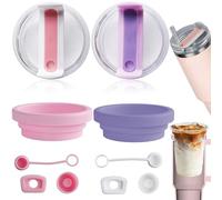 BDHYYM Stanley Cup Lot de 4 couvercles anti-fuite de rechange pour tasse Stanley Cup 100 ml, avec 6 protections anti-fuite, pour sœurs, belles, mères et filles