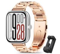 BDIG Bracelet Compatible avec Xiaomi Redmi Watch 6/5/4, No Gap Homme Acier Métal Montre Smartwatch Band pour Xiaomi mi band 9 Pro/Xiaomi mi band 8 Pro,Or rose