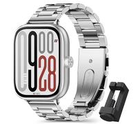 BDIG Bracelet Compatible avec Xiaomi Redmi Watch 6/5/4, No Gap Homme Acier Métal Montre Smartwatch Band pour Xiaomi mi band 9 Pro/Xiaomi mi band 8 Pro, Argent