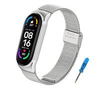 BDIG Bracelet Compatible pour Xiaomi Mi Band 5 & Miband 6, Xiaomi Miband 4/3 Metal Bracelet Ajustable en Acier Inoxydable Watch Bracelet de Remplacement pour Mi Band 3/4/5/6