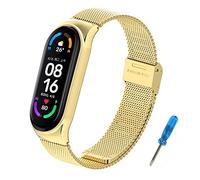 BDIG Bracelet Compatible pour Xiaomi Mi Band 5 & Miband 6, Xiaomi Miband 4/3 Metal Bracelet Ajustable en Acier Inoxydable Watch Bracelet de Remplacement pour Mi Band 3/4/5/6