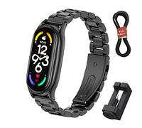 BDIG Bracelet Compatible pour Xiaomi Mi Band 7, Metal Bracelet Ajustable en Acier Inoxydable Watch Bracelet de Remplacement pour Mi Band 7