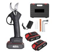 Bdit Accessoires Ciseaux Taille avec 2 Batteries de 48 V Tranche Branches Professionnel Cisailles Électriques Ciseaux de Jardin Arbres à Fruits Sans Fil Arbustes, Vert Bleu