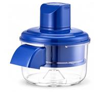 BDIT Accessoires Éplucheur électrique de cuisine, éplucheur automatique pour pommes de terre, récipient transparent, disque avec lames, sortie latérale, design compact, 200 x 220 mm, bleu