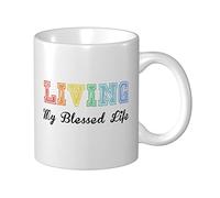 BDIX Mug humoristique pour homme « Living My Blessed Life » - Cadeau amusant