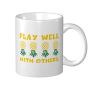 BDIX Tasses amusantes pour hommes avec inscription « Plays Well With Others Upside Down » en forme d'ananas