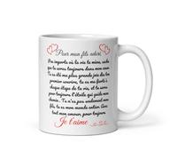BDJIM-DESIGN Mug Mon Fils je t’Aime Humour Tasse Message drôle Amour Idée Cadeau Original d'Homme Garçon Enfant Famille pour Anniversaire St Valentin Noël Fête Déclaration Mère Père