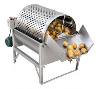 BDJSN 50 Kg Lave-légumes à Tambour en Acier INOX, Machine à Laver Pommes De Terre avec Commande Avant/arrière, Vanne De Vidange & Goulotte De Déchargement pour Pommes De Terre, Patates Douces, Taro