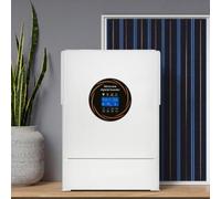 BDJSN Contrôleur De Charge Solaire MPPT 120 A, Onduleur Solaire 5500 W 48 V vers 220-240 V, Onduleur Solaire À Onde Sinusoïdale Pure, Utilisable sur Ou Hors Réseau, avec Écran LCD