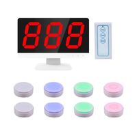 BDJSN Système De Buzzer sans Fil pour Jeux De Questions-réponses, Portée De 100 M, 1 Moniteur + 8 Boutons, 4 Couleurs D'indication D'état, avec Télécommande sans Fil, pour Bureaux, Écoles Et Concours