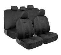 BDK CarXS Forza Series Ensemble Complet de Housses de siège de Voiture Noires Unies pour Banquette Avant et arrière, faciles à Installer avec Accents Bicolores, Ajustement Universel pour Voitures,