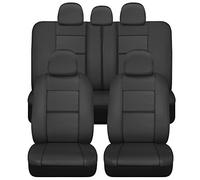 BDK Ensemble Complet de Housses de siège de Voiture en Simili Cuir Croc, Noir, Ajustement Universel, Compatible avec airbag, Housses intérieures Avant et arrière pour Voitures, camions, camionnettes