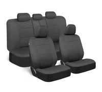 Bdk Os-309-ac Charbon de Bois Noir Housses de siège Auto complète 9PC Set-Sl t Stylish-Split Option 5 appuie-tête Avant et arrière Banc, Solide Gris Anthracite