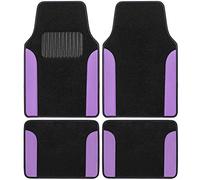 BDK Tapis de sol pour voiture - En similicuir bicolore - Avec caractéristiques antidérapantes et talon intégré - Violet