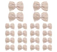 BDKMMS 20x Nœuds en Toile de Jute et Dentelle pour Cadeaux Décoration, DIY